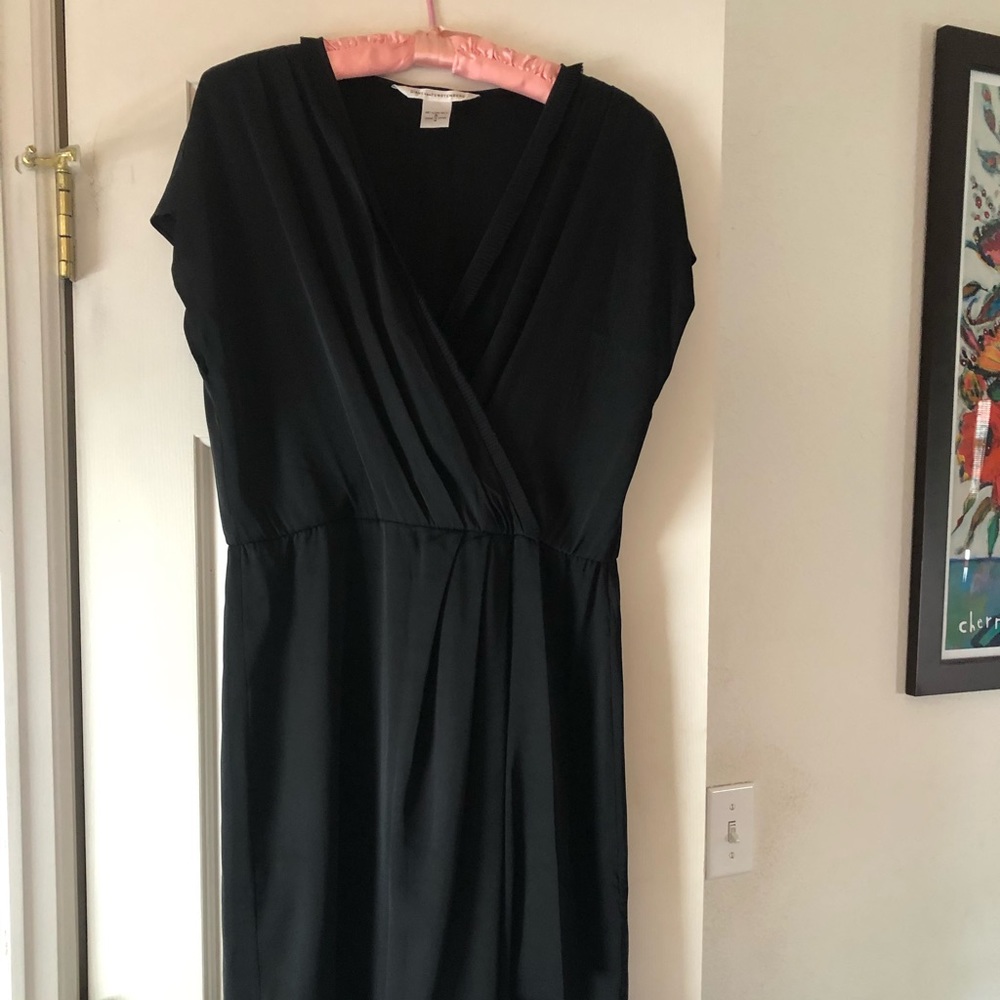 Diane vonFurstenberg faux wrap little black dress
